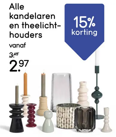 Aanbieding: Alle kandelaren en theelichthouders