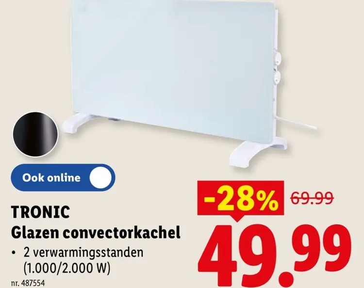 Promotie: Glazen convectorkachel
