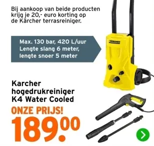 Aanbieding: Hogedrukreiniger K4 Water Cooled