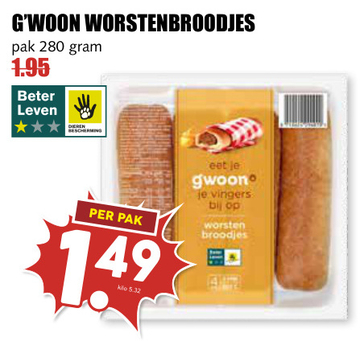 Aanbieding: G'WOON WORSTENBROODJES