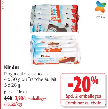 Offre: Pingui cake lait-chocolat