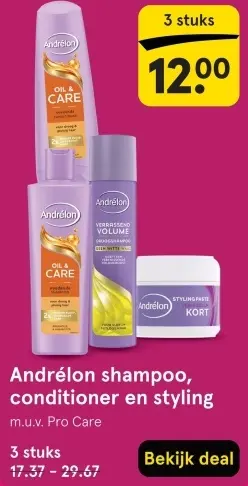 Aanbieding: Shampoo, conditioner en styling
