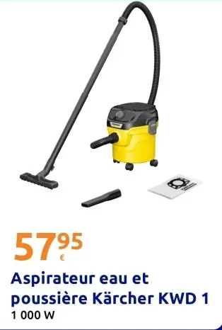 Offre: Aspirateur eau et poussière Kärcher KWD 1