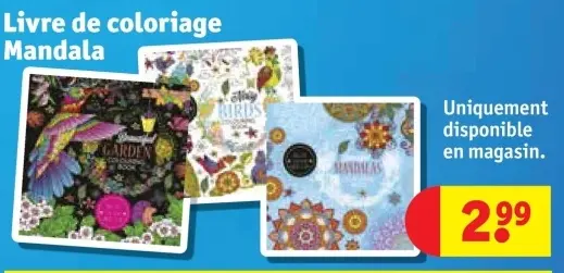 Offre: Livre de coloriage Mandala