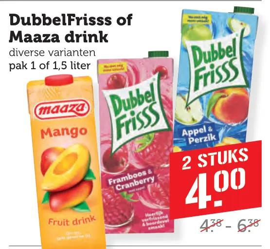 Aanbieding: DubbelFrisss of Maaza drink