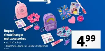 Aanbieding: Rugzak sleutelhanger met accessoires