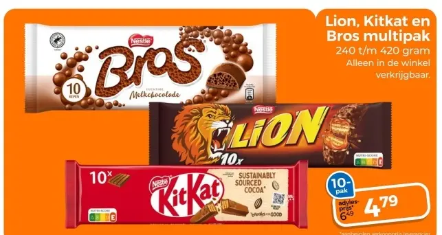 Aanbieding: Lion, Kitkat en Bros multipak