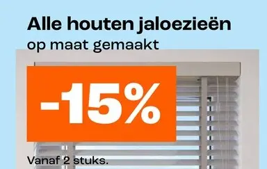 Aanbieding: Alle houten jaloezieën op maat gemaakt