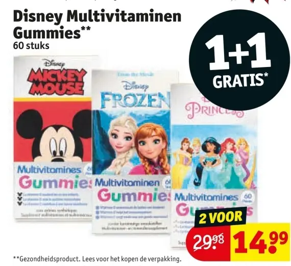 Aanbieding: Disney Multivitaminen Gummies