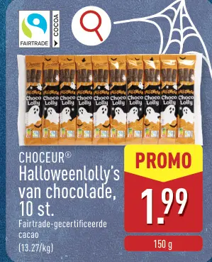 Promotie: CHOCEUR® Halloweenlolly's van chocolade