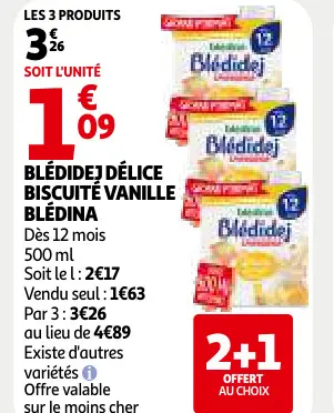 Promotie: Blédidej délice biscuité vanille