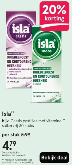 Aanbieding: Cassis pastilles met vitamine C suikervrij