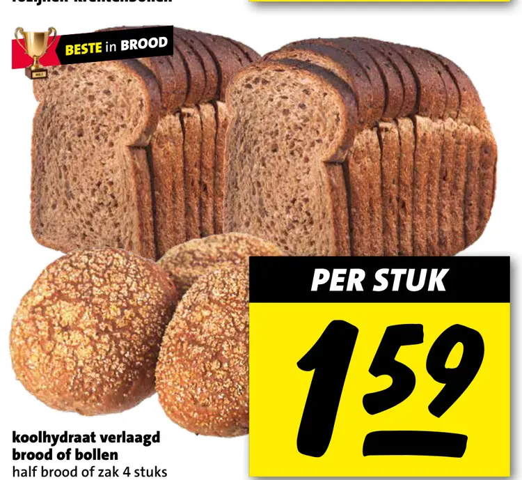 Aanbieding: koolhydraat verlaagd brood of bollen