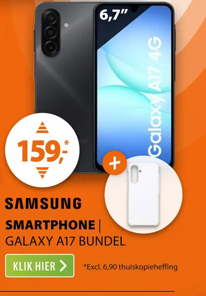 Aanbieding: Samsung Galaxy A17 128GB 4G + Clear Case