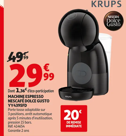 Promotie: Machine espresso nescafé Dolce Gusto yy4395fd