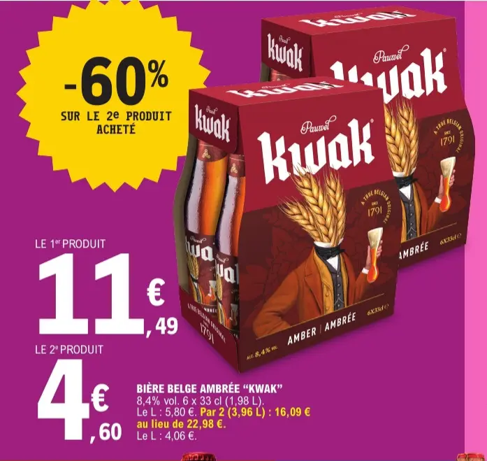 Offre: Bière belge ambrée