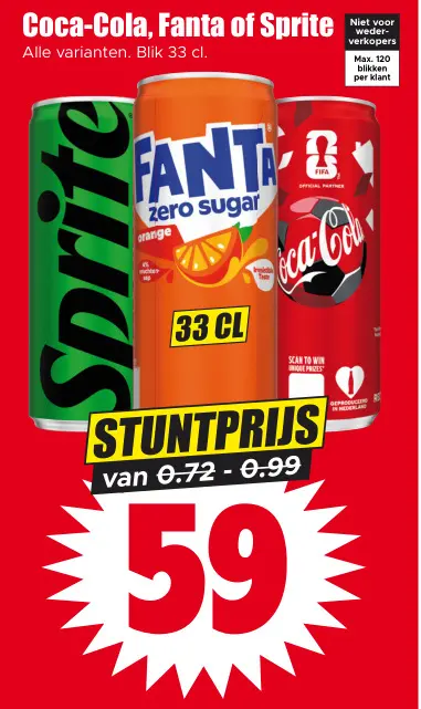 Aanbieding: Coca-Cola, Fanta of Sprite