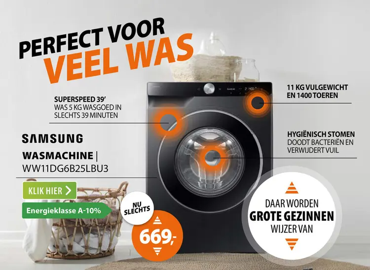 Aanbieding: Samsung SuperSpeed 6000-serie WW11DG6B25LB Zwart