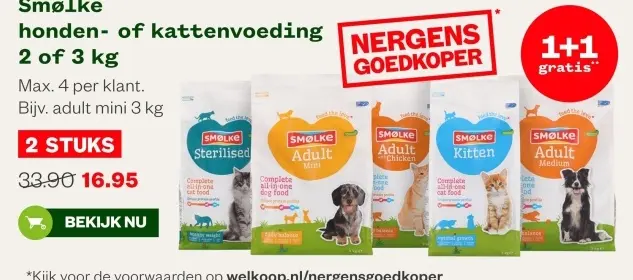 Aanbieding: Smølke honden- of kattenvoeding