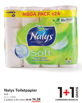 Aanbieding: Nalys Toiletpapier Soft