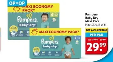 Aanbieding: Pampers Baby Dry Maxi Pack