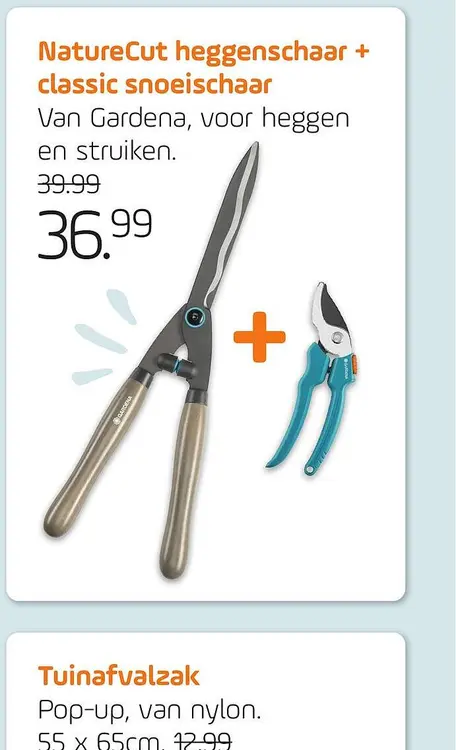 Aanbieding: NatureCut heggenschaar + classic snoeischaar