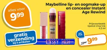 Aanbieding: Maybelline lip- en oogmake-up en concealer In