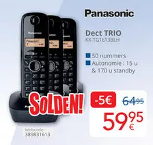 Aanbieding: Panasonic Dect TRIO KX-TG1613BLH