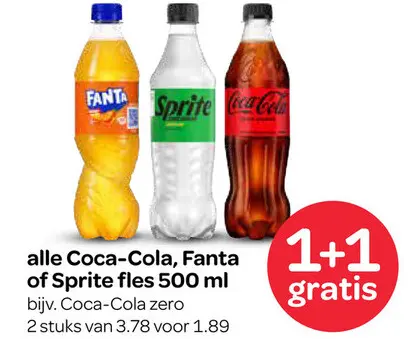 Aanbieding: Coca-Cola, Fanta of Sprite fles