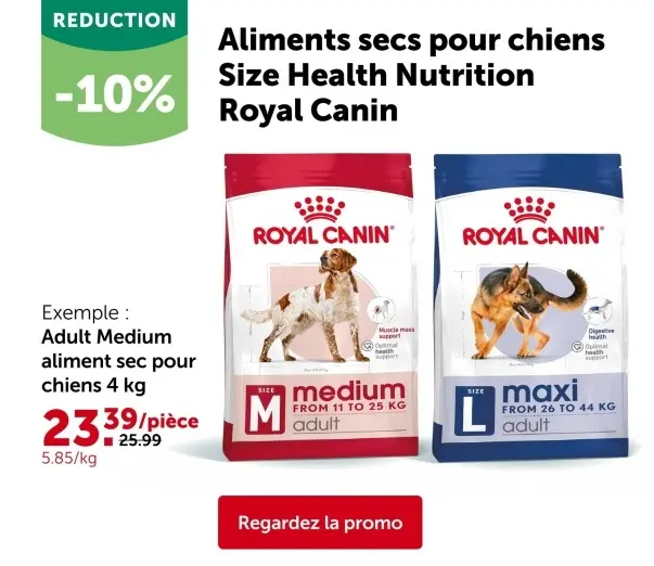 Offre: Adult Medium aliment sec pour chiens 4 kg