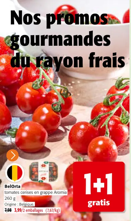 Offre: Tomates cerises en grappe Aromia