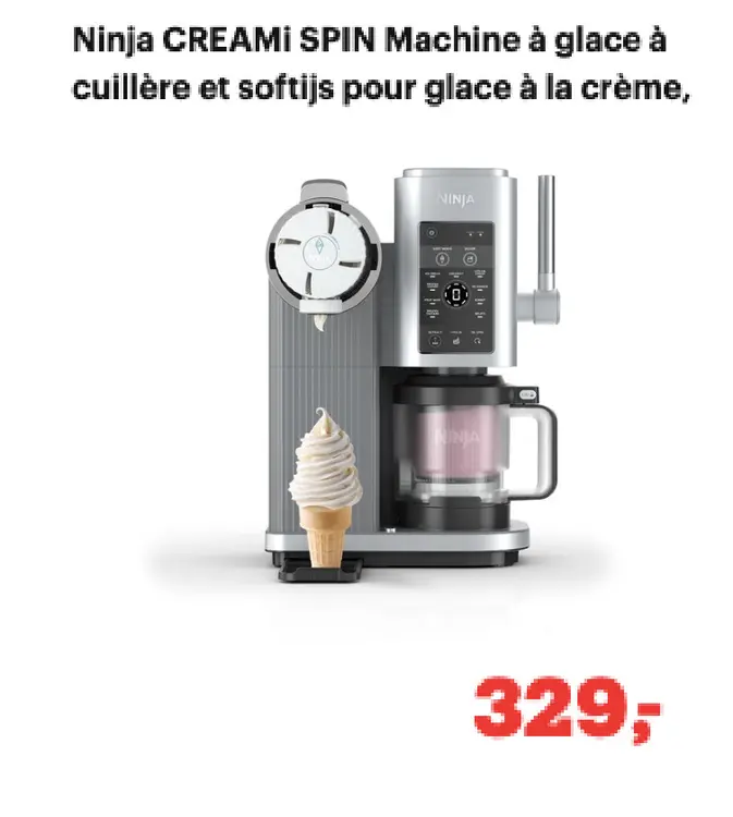 Offre: CREAMI SPIN Machine à glace à cuillère et softijs pour glace la creme