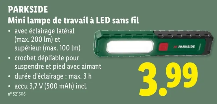 Offre: Mini lampe de travail à LED sans fil
