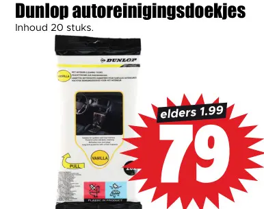 Aanbieding: Dunlop autoreinigingsdoekjes