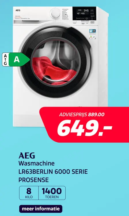 Aanbieding: Wasmachine LR63BERLIN 6000 SERIE PROSENSE