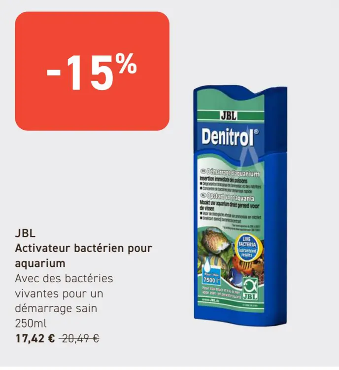 Offre: Activateur bactérien pour aquarium