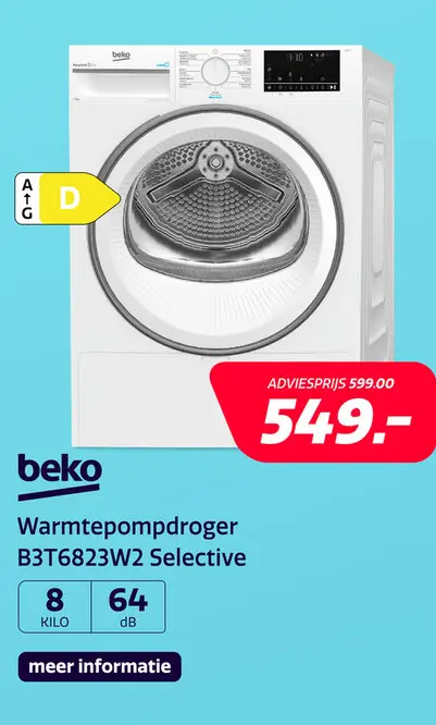 Aanbieding: Beko B3T6823W2 Selective