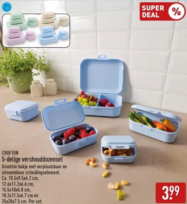 Aanbieding: 5-delige vershouddozenset