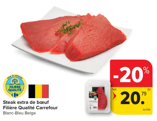 Offre: Steak extra de bœuf