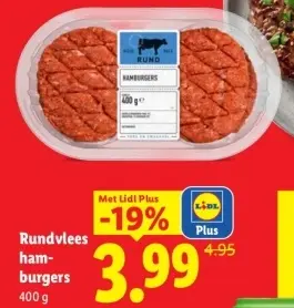 Aanbieding: Rundvlees hamburgers