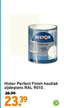 Aanbieding: Histor Perfect Finish houtlak zijdeglans RAL