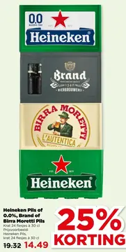 Aanbieding: Heineken Pils of 0.0%, Brand of Birra Moretti Pils