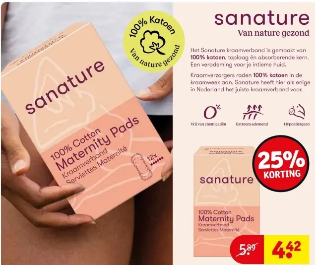 Aanbieding: 100% Cotton Maternity Pads