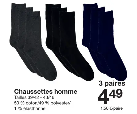 Offre: Chaussettes homme
