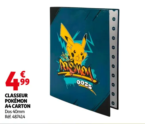 Offre: Classeur Pokémon A4 carton