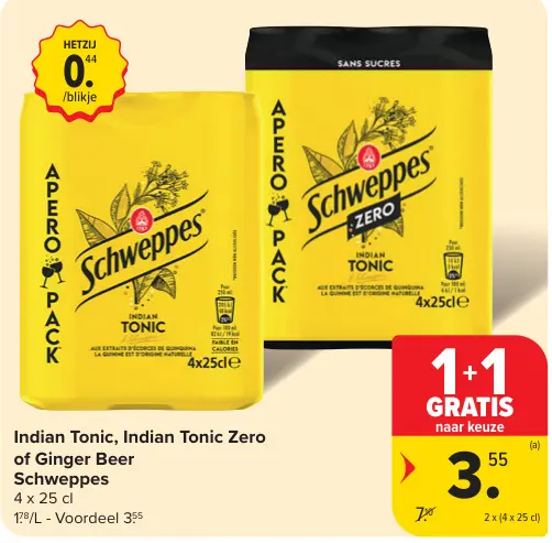 Promotie: Indian Tonic, Indian Tonic Zero of Ginger Beer