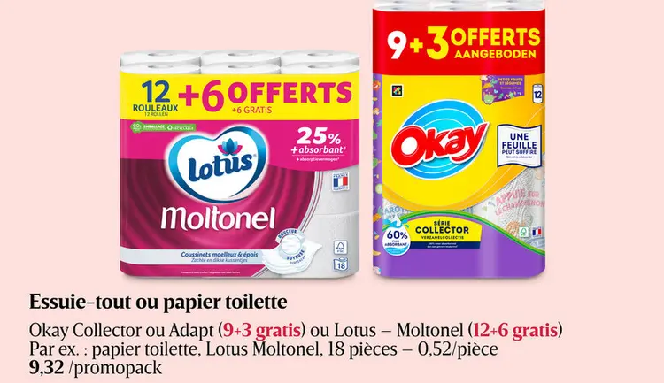 Offre: Essuie-tout ou papier toilette