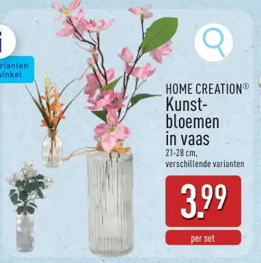 Promotie: Kunstbloemen in vaas