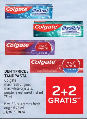 Offre: Colgate Max Fresh / Max White