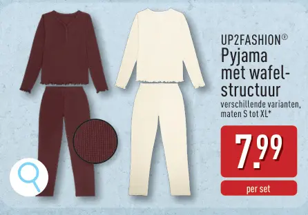 Promotie: Pyjama met wafelstructuur